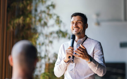 image of male with mic