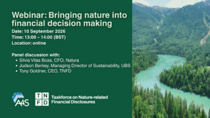 Explainer banner for bringing nature into financial decision making webinar