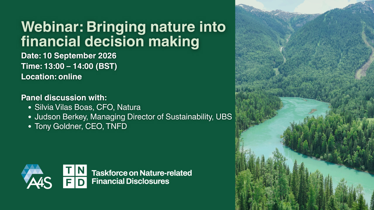 Explainer banner for bringing nature into financial decision making webinar